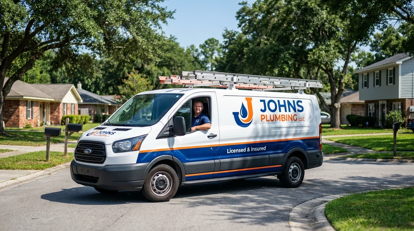 Johns Plumbing LLC service van in Dallesport, WA