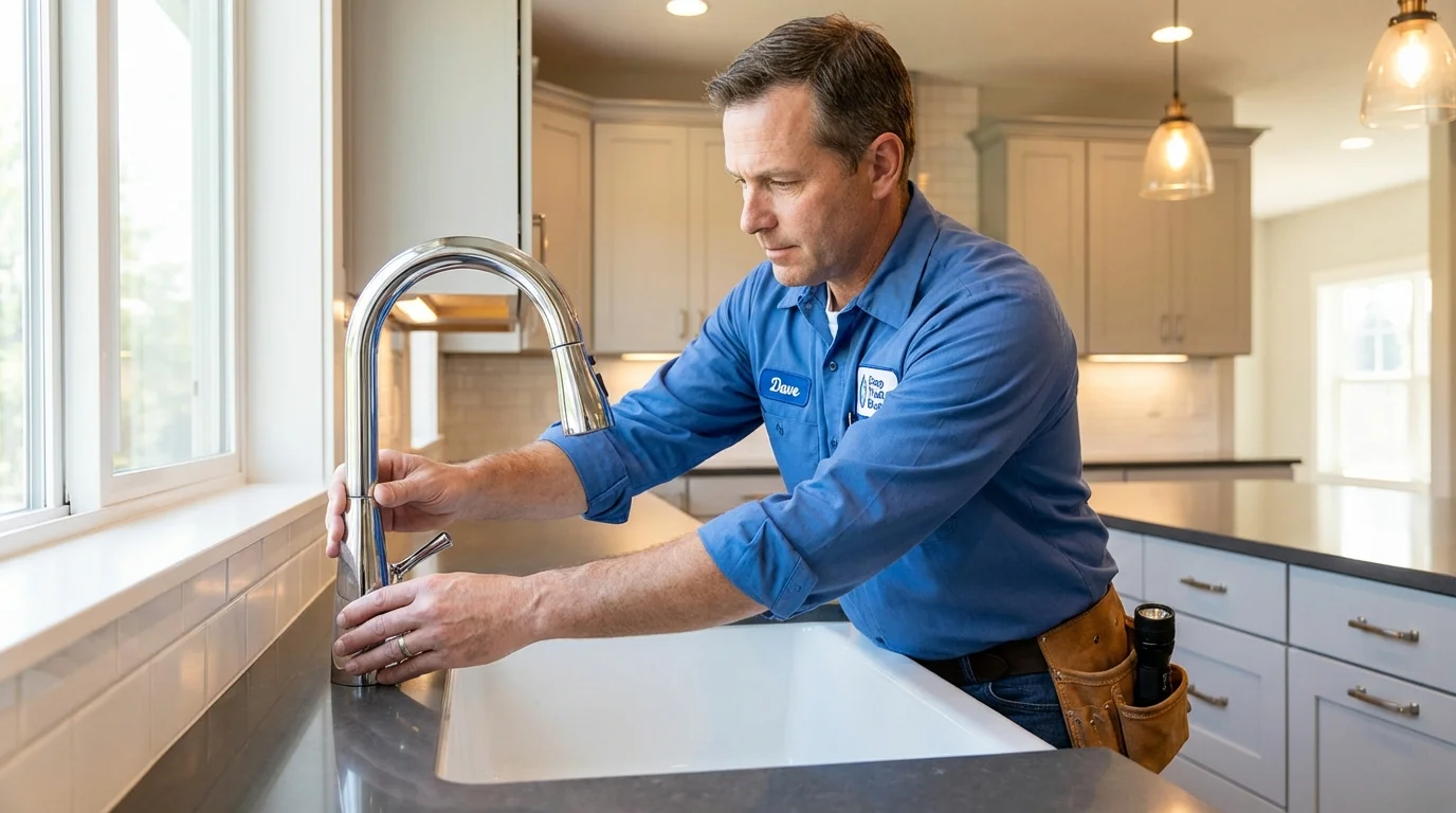Kitchen faucet installation by Johns Plumbing LLC in Dallesport
