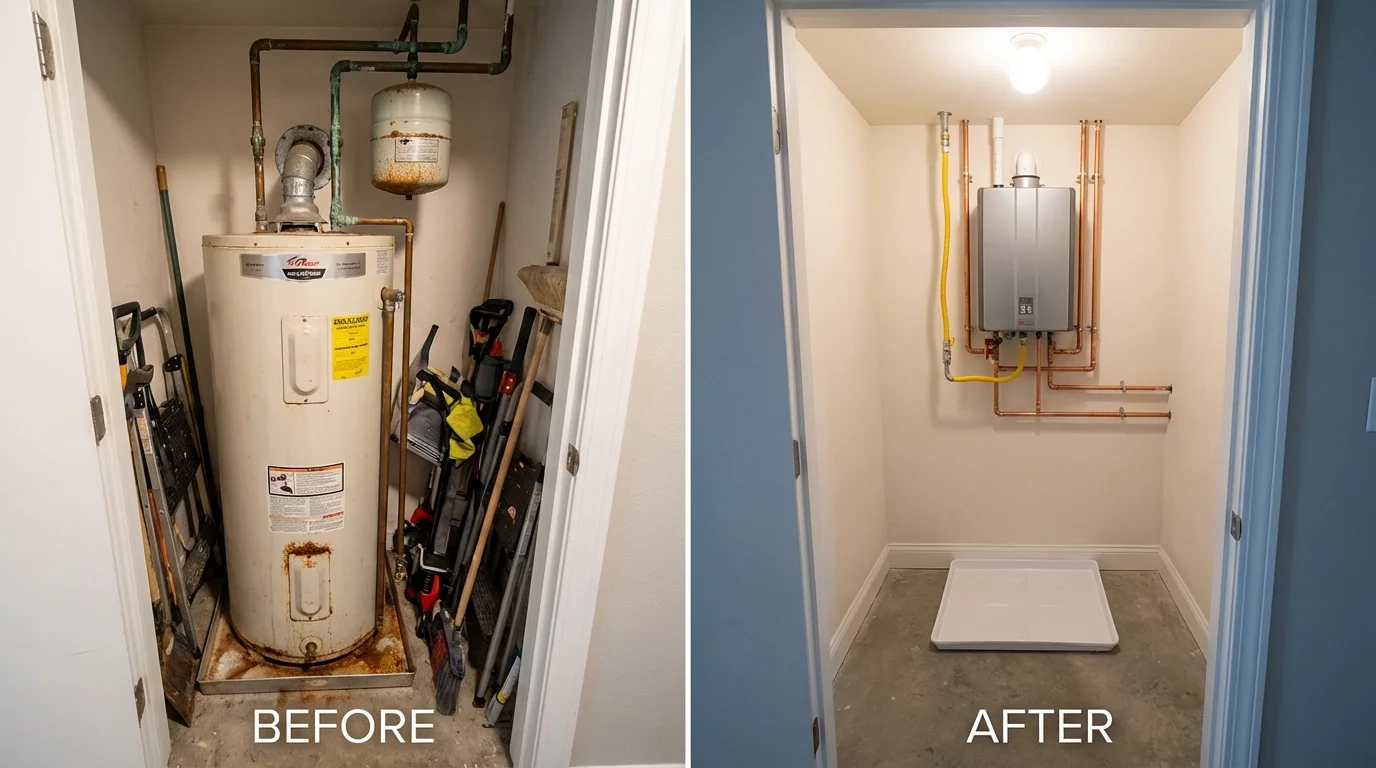 Tank water heater versus wall-mounted tankless unit comparison for Dallesport, WA homeowners